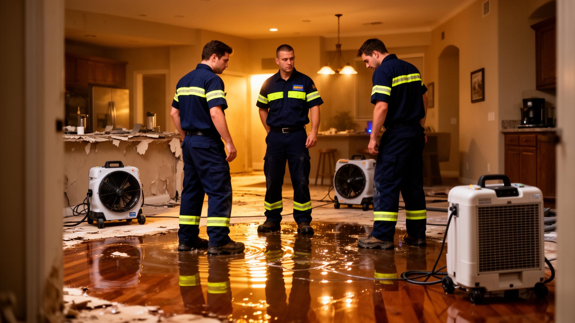 Restoration crew responding to water damage in a Phoenix home
